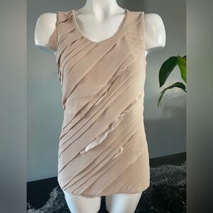 Kaliko Silk Beige Sleeveless Top Women's Size 10